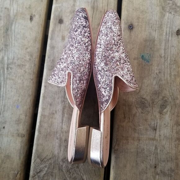 Kate Spade Gowen Pink Glitter Glitz and Glam Slip-on Mules 8.5 - Picture 3 of 10